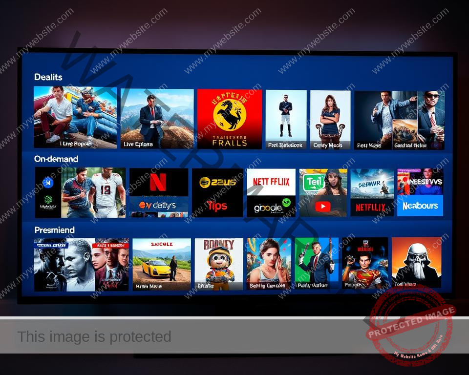 A high-definition, ultra-realistic rendering of a diverse array of television channels and content, captured within a modern and sleek user interface. The image showcases a vibrant, 4K-quality display featuring a curated selection of popular live TV channels, on-demand movies, sports events, and premium entertainment options. Crisp, color-rich visuals convey the exceptional picture quality and immersive viewing experience of the Xtreme HD UK IPTV service. Elegant typography and iconography complement the sophisticated, cutting-edge design, creating an aesthetic that exudes professionalism and technological sophistication. Soft, directional lighting casts a warm, inviting glow, heightening the sense of a premium, premium-grade streaming platform. Captured from a slightly elevated perspective to emphasize the clean, minimalist layout and ease of navigation. A high-definition, ultra-realistic rendering of a diverse array of television channels and content, captured within a modern and sleek user interface. The image showcases a vibrant, 4K-quality display featuring a curated selection of popular live TV channels, on-demand movies, sports events, and premium entertainment options. Crisp, color-rich visuals convey the exceptional picture quality and immersive viewing experience of the Xtreme HD UK IPTV service. Elegant typography and iconography complement the sophisticated, cutting-edge design, creating an aesthetic that exudes professionalism and technological sophistication. Soft, directional lighting casts a warm, inviting glow, heightening the sense of a premium, premium-grade streaming platform. Captured from a slightly elevated perspective to emphasize the clean, minimalist layout and ease of navigation.