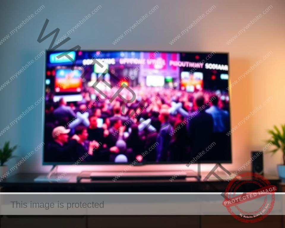 A high-quality IPTV streaming experience showcased on a sleek, modern smart TV screen. The screen displays a vibrant, crystal-clear image with rich colors and deep blacks, immersing the viewer in a cinematic viewing experience. The background is softly blurred, highlighting the central TV display and creating a sense of depth and focus. Subtle lighting from behind the TV casts a gentle glow, adding depth and atmosphere. The overall mood is one of technological sophistication and premium entertainment, reflecting the "Streaming Quality and Performance Benchmarks" section of the article. A high-quality IPTV streaming experience showcased on a sleek, modern smart TV screen. The screen displays a vibrant, crystal-clear image with rich colors and deep blacks, immersing the viewer in a cinematic viewing experience. The background is softly blurred, highlighting the central TV display and creating a sense of depth and focus. Subtle lighting from behind the TV casts a gentle glow, adding depth and atmosphere. The overall mood is one of technological sophistication and premium entertainment, reflecting the "Streaming Quality and Performance Benchmarks" section of the article.