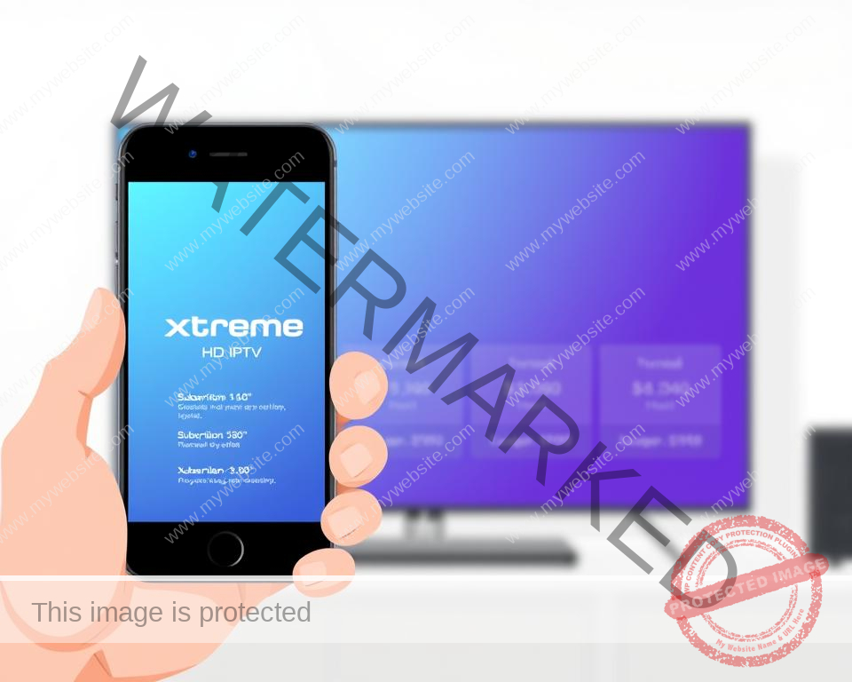 A minimalist and contemporary illustration depicting the Xtreme HD UK IPTV subscription process. In the foreground, a hand holding a smartphone or tablet, the screen displaying the Xtreme HD logo and subscription options. In the middle ground, a clean and uncluttered layout showcasing the different subscription tiers and pricing. The background features a soft, blurred gradient in cool tones, conveying a sense of professionalism and digital simplicity. Lighting is soft and diffused, creating a clean and inviting atmosphere. The overall composition emphasizes a streamlined, user-friendly subscription experience. A minimalist and contemporary illustration depicting the Xtreme HD UK IPTV subscription process. In the foreground, a hand holding a smartphone or tablet, the screen displaying the Xtreme HD logo and subscription options. In the middle ground, a clean and uncluttered layout showcasing the different subscription tiers and pricing. The background features a soft, blurred gradient in cool tones, conveying a sense of professionalism and digital simplicity. Lighting is soft and diffused, creating a clean and inviting atmosphere. The overall composition emphasizes a streamlined, user-friendly subscription experience.